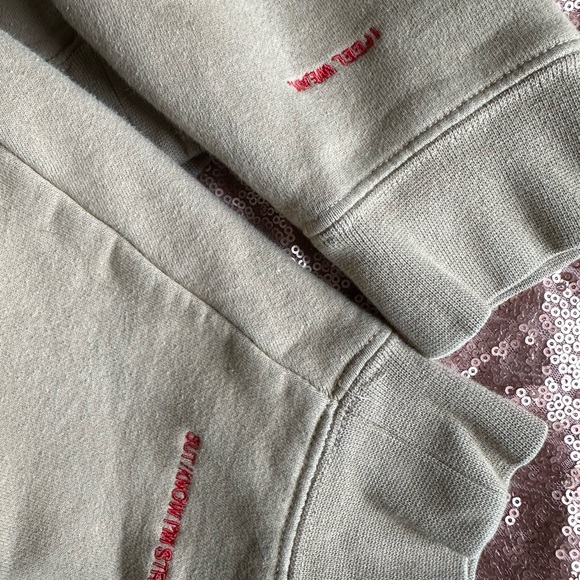 You Matter By Demetrius Harmon Beige Embroidered Cozy Hoodie Mens L - Picture 7 of 10